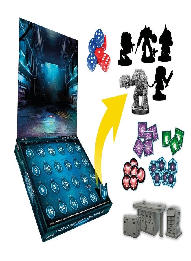 Mantic Deep Space Pest Control - Sci-Fi Adventure Game, 24-Day Calendar with Pre-Assembled Miniatures & Scenery, Daily Surprises for Thrilling Space Heroics - Image 2